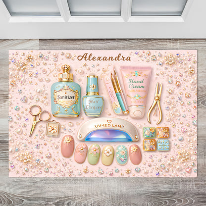 Nail Art Nouveau - Personalized Doormat - Gifts for Makeup Lovers-Myprintsy