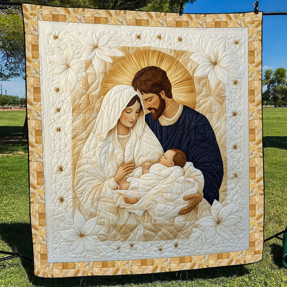 Nativity Scene Quilted Blanket VTQ-Myprintsy