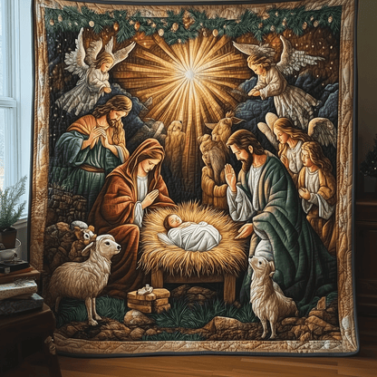Nativity Scene Quilted Blanket VTQ-Myprintsy