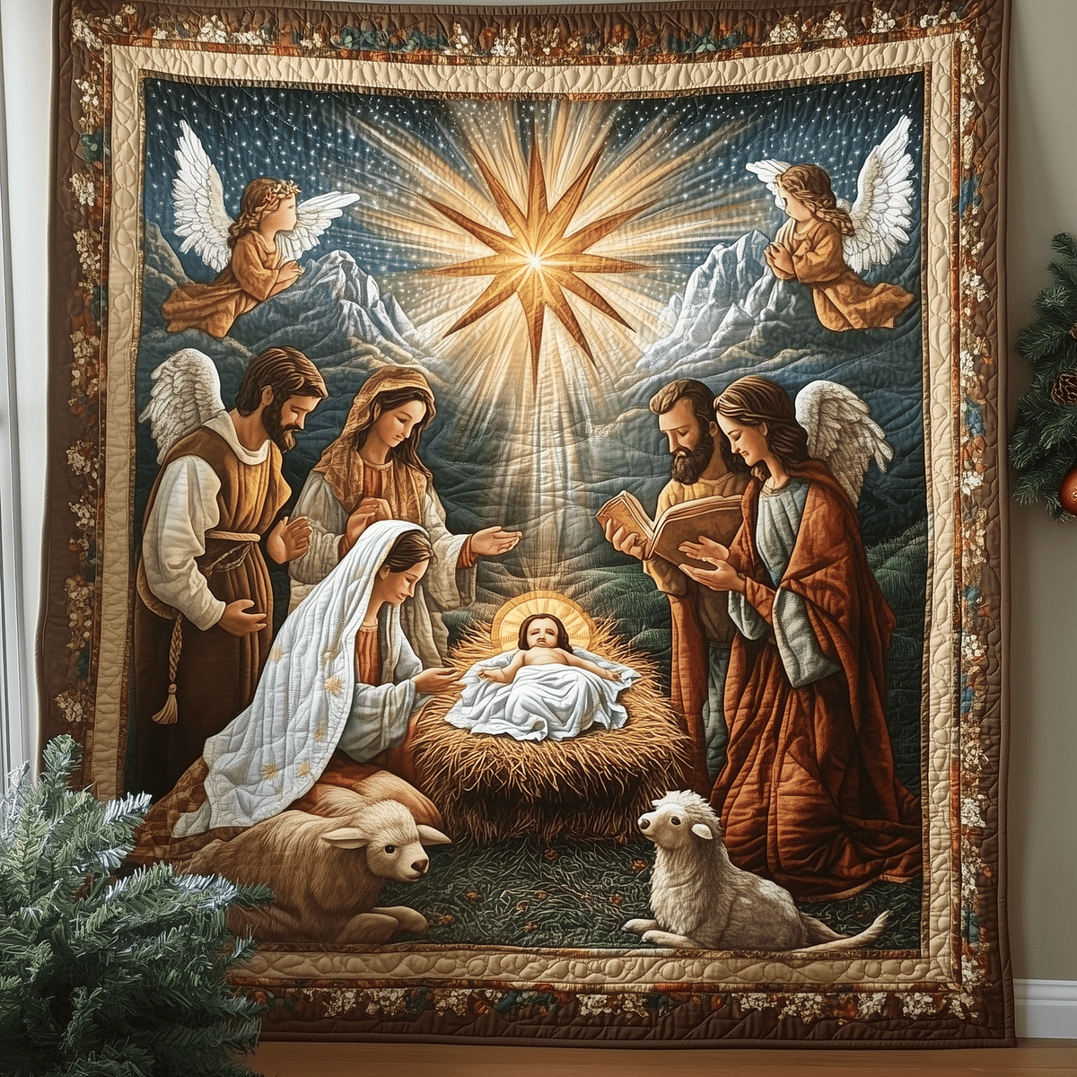 Nativity Story Quilted Blanket VTQ-Myprintsy