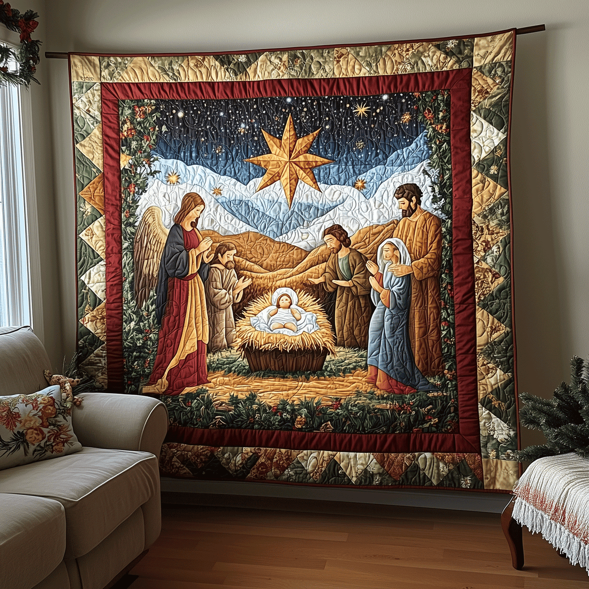 Nativity Tale Quilted Blanket VTQ-Myprintsy
