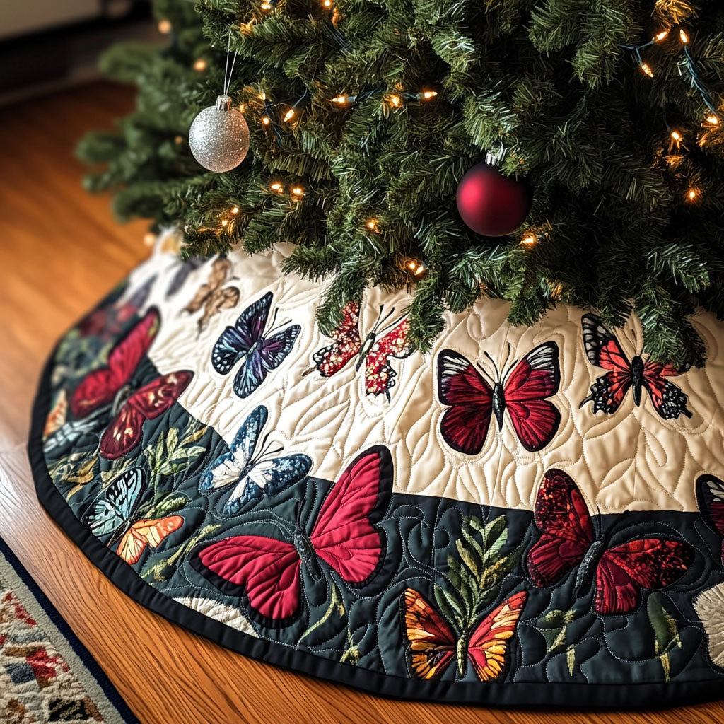 Natures Ballet Quilted Christmas Tree Skirt-Myprintsy