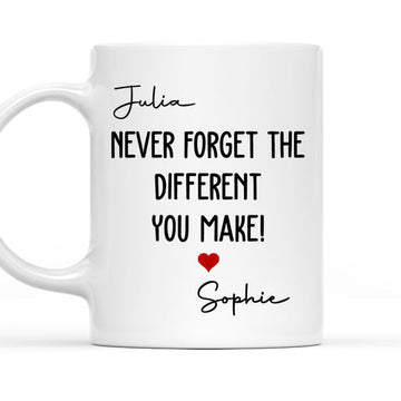 Never Forget The Difference You Make - Personalized Coffee Mug-Myprintsy