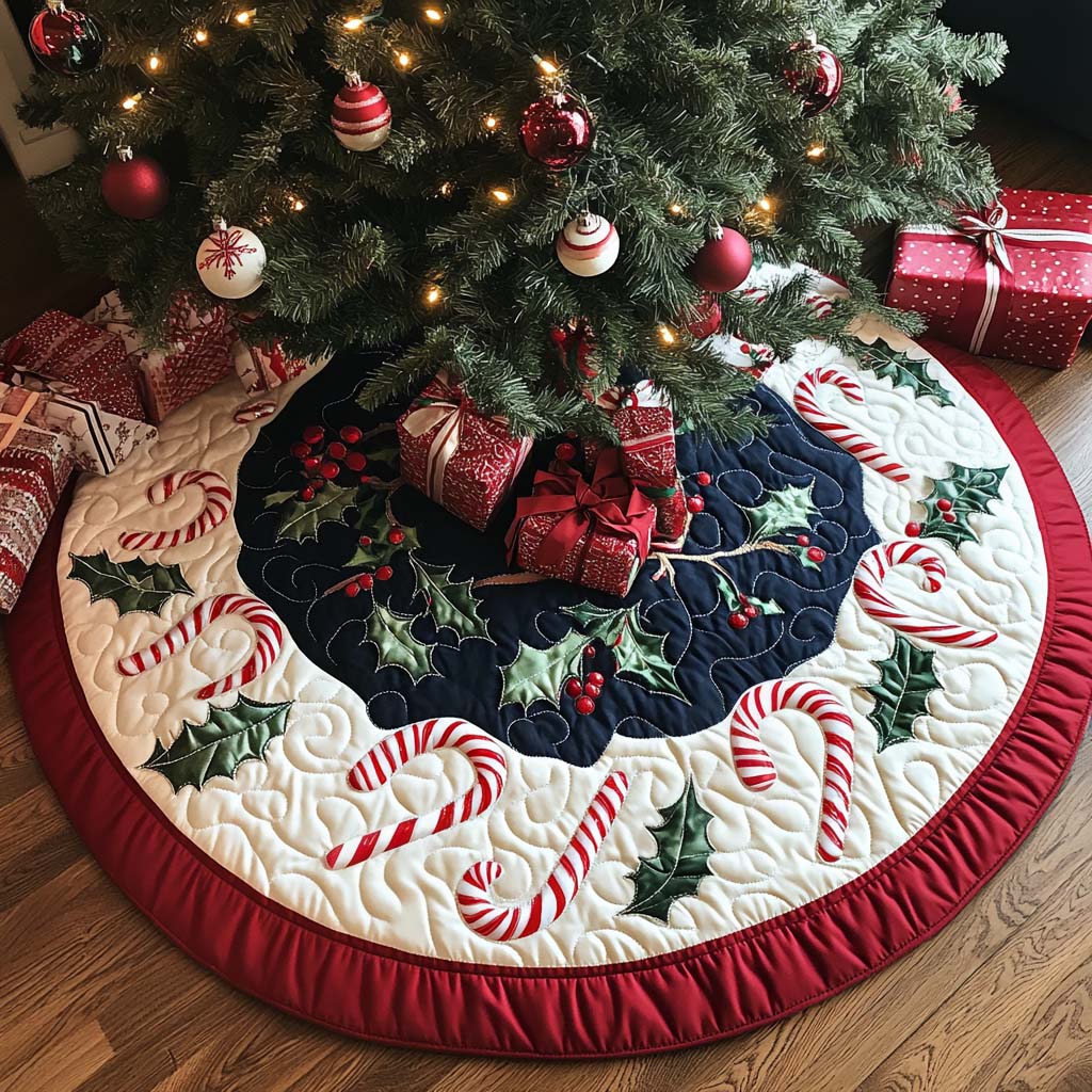 New Year Eve Christmas Quilted Tree Skirt-Myprintsy