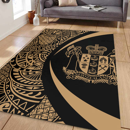 New Zealand Area Rug Lauhala Gold Circle Style-Myprintsy