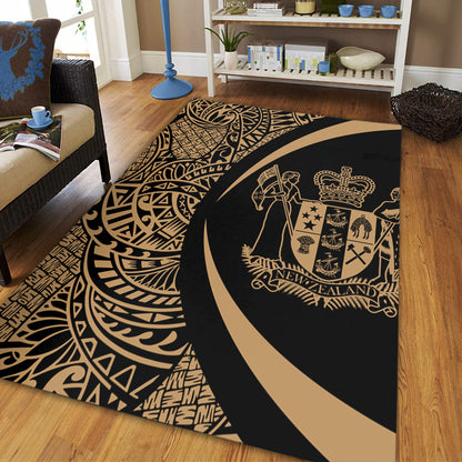 New Zealand Area Rug Lauhala Gold Circle Style-Myprintsy