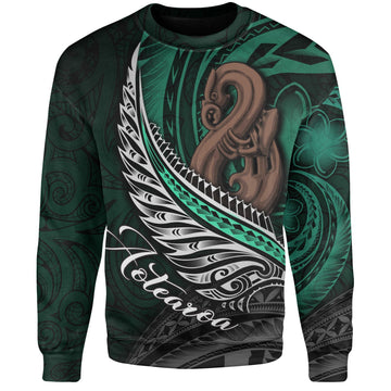 New Zealand Custom Personalised Sweatshirt Aotearoa Manaia Maori Patterns-Myprintsy