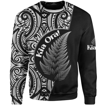 New Zealand Custom Personalised Sweatshirt Kia Ora Silver Ferns Style-Myprintsy