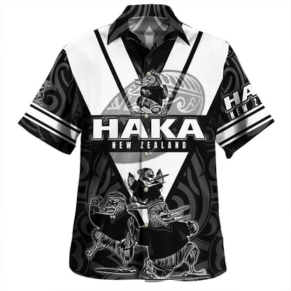 New Zealand Hawaiian Shirt Kiwi Birds With Rugby Ball-Myprintsy