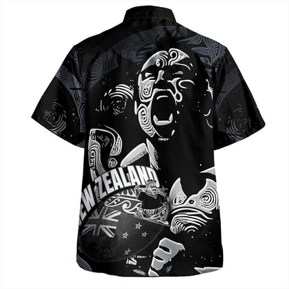 New Zealand Hawaiian Shirt Maori Haka With Rugby Ball-Myprintsy