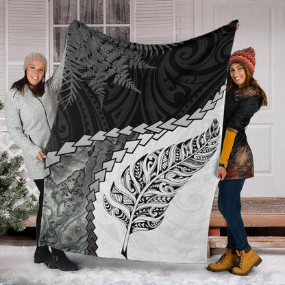 New Zealand Premium Blanket Silver Fern Maori Pattern-Myprintsy