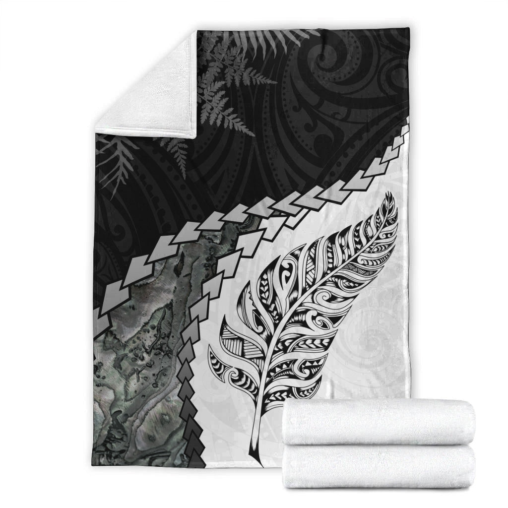 New Zealand Premium Blanket Silver Fern Maori Pattern-Myprintsy