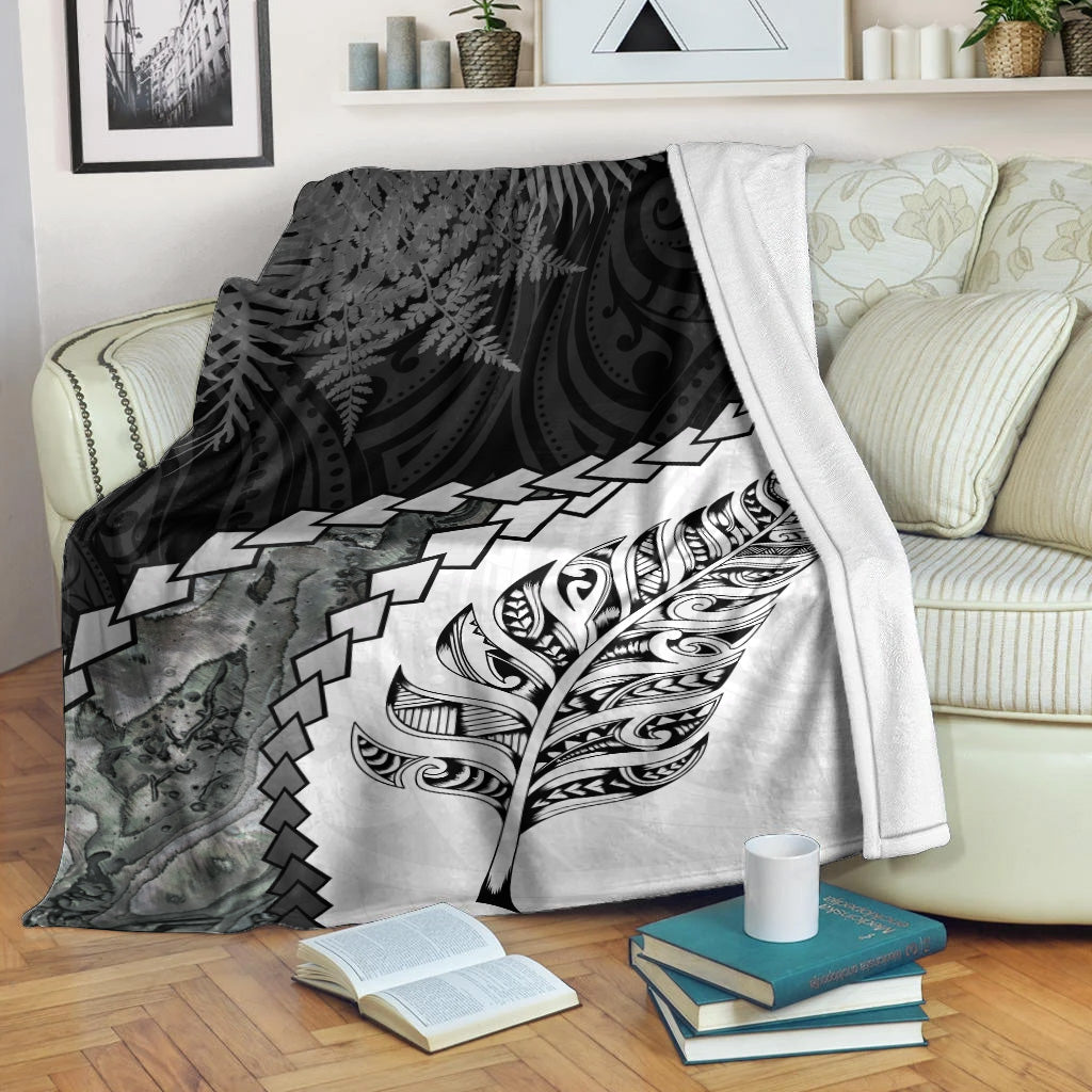 New Zealand Premium Blanket Silver Fern Maori Pattern-Myprintsy
