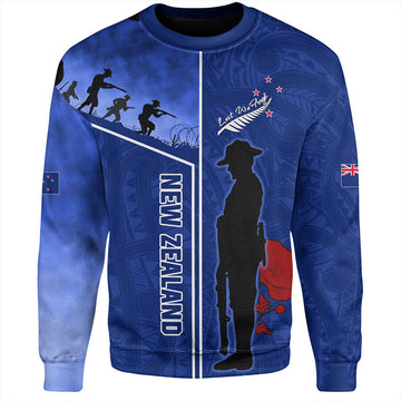 New Zealand Sweatshirt Anzac Day Lest We Forget Poppy-Myprintsy