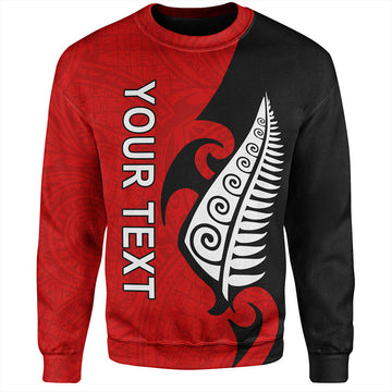 New Zealand Sweatshirt Custom Aotearoa Silver Fern Koru Design-Myprintsy