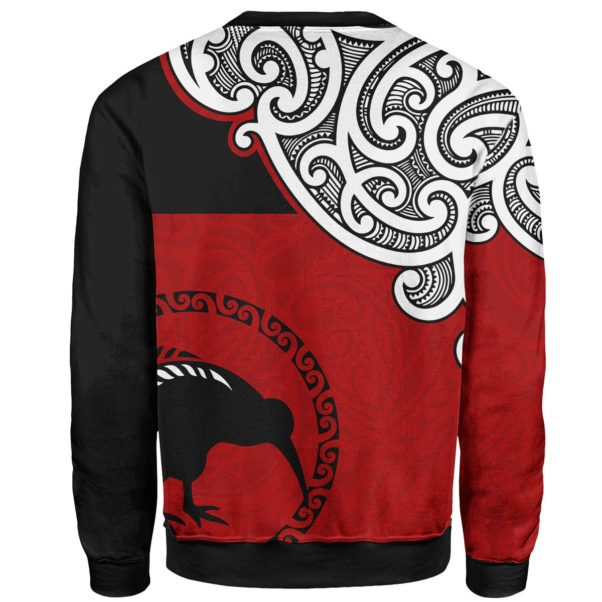 New Zealand Sweatshirt - Happy Waitangi Day Kiwi Bird and Maori Traditional-Myprintsy