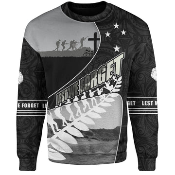 New Zealand Sweatshirt Lest We Forget Anzac Bay Beach-Myprintsy