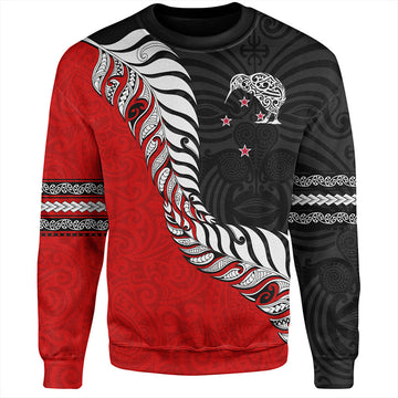 New Zealand Sweatshirt Silver Fern Maori Tribal Style-Myprintsy