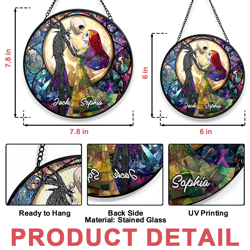 Nightmare Before Christmas - Personalized Jack Skellington Stained Glass Hanging Suncatcher-Myprintsy
