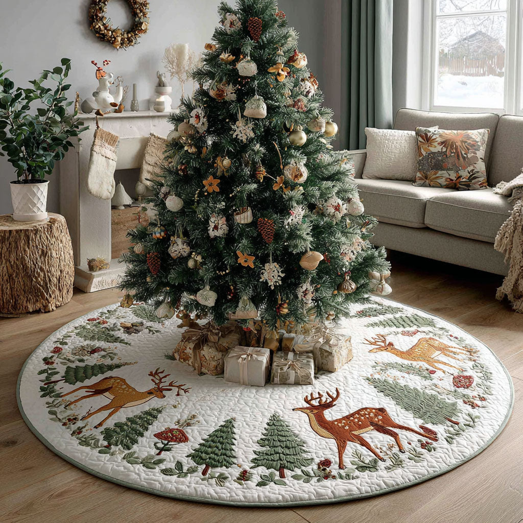 Noble Forest Christmas Quilted Tree Skirt-Myprintsy