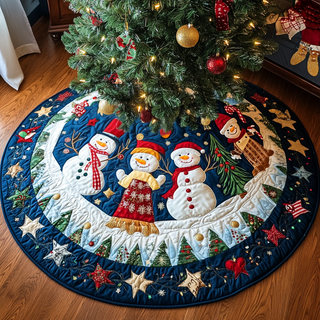 Noel Nostalgia Quilted Christmas Tree Skirt VTQ-Myprintsy
