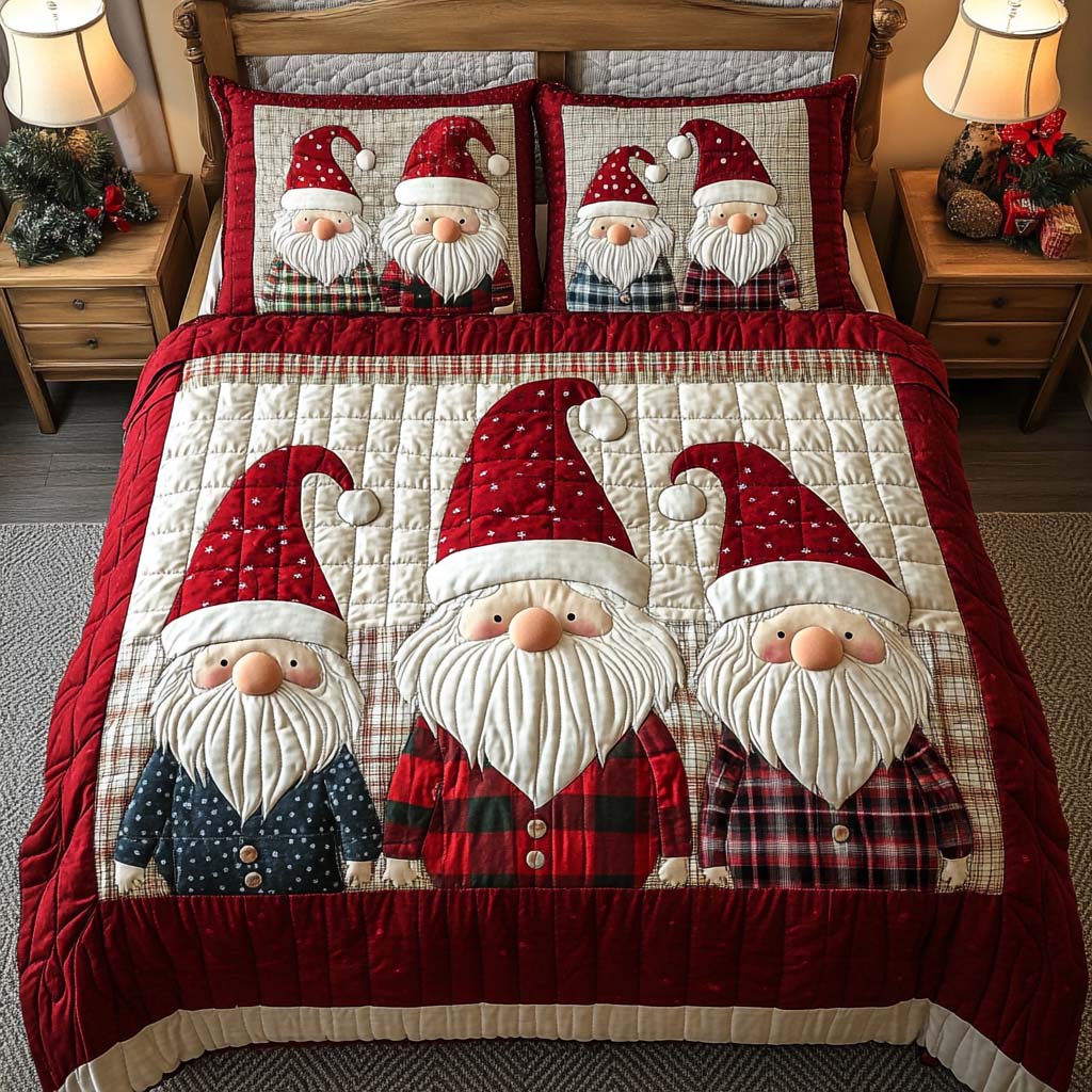 Nordic Gnome -Piece Quilted Bedding Set VTQ-Myprintsy