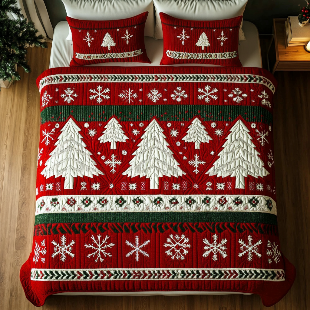 Nordic Noel -Piece Quilted Bedding Set VH VTQ-Myprintsy