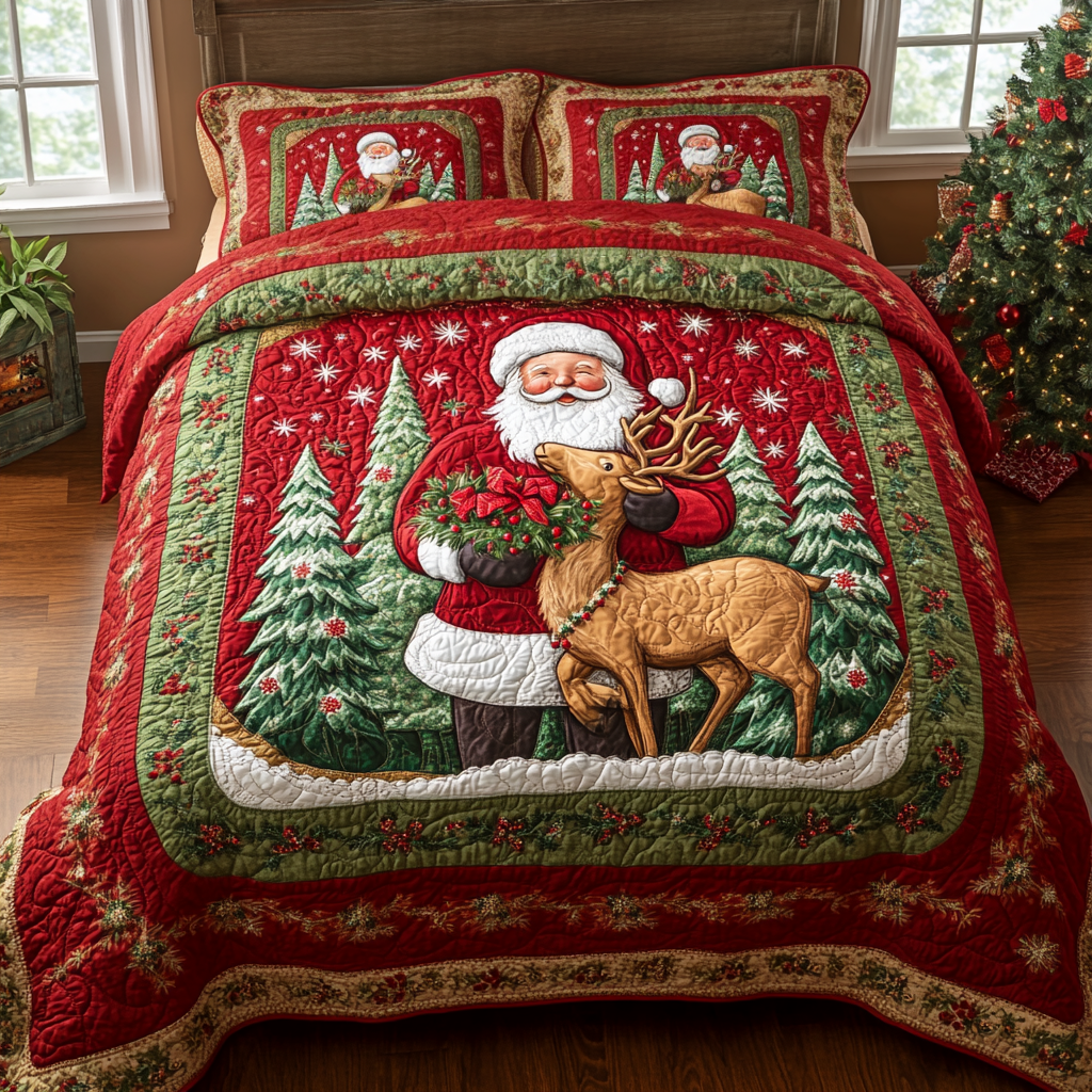 North Pole Express -Piece Quilted Bedding Set VTQ-Myprintsy