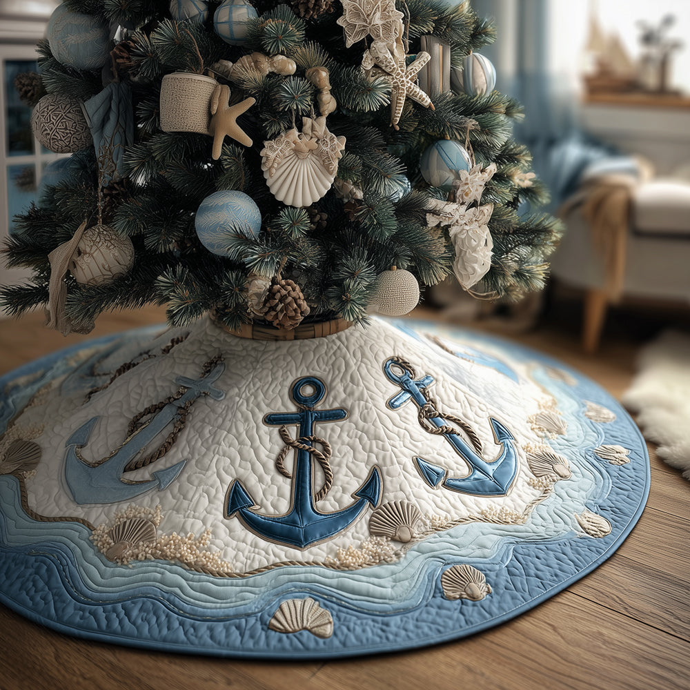 North Pole Port Christmas Quilted Tree Skirt-Myprintsy