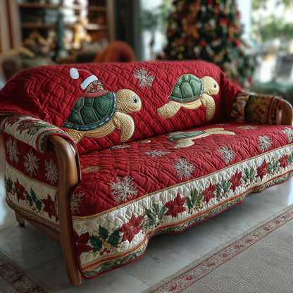 North Pole Turtle Quilted Sofa Cover VTQ-Myprintsy