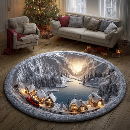 Northern Frost Trail Round Carpet VTQ-Myprintsy