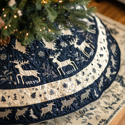Northern Lights Dance Quilted Christmas Tree Skirt-Myprintsy