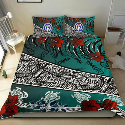 Northern Mariana Bedding Set - Lizard And Turtle Green