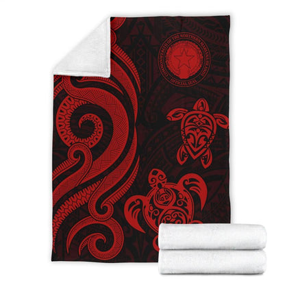 Northern Mariana Premium Blanket - Tentacle Turtle Red-Myprintsy