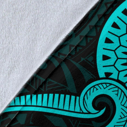Northern Mariana Premium Blanket - Tentacle Turtle Turquoise-Myprintsy