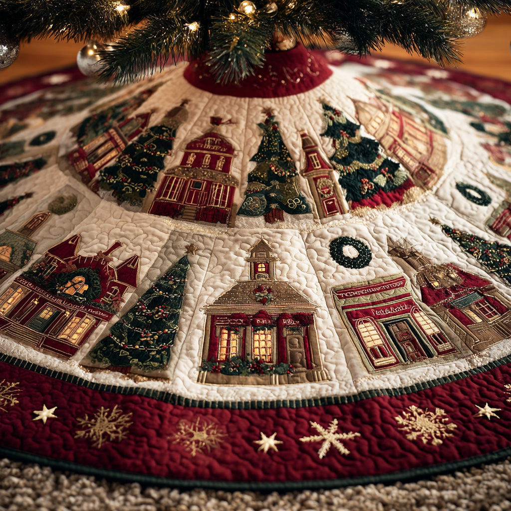 Northern Spark Trail Christmas Quilted Tree Skirt TD-Myprintsy