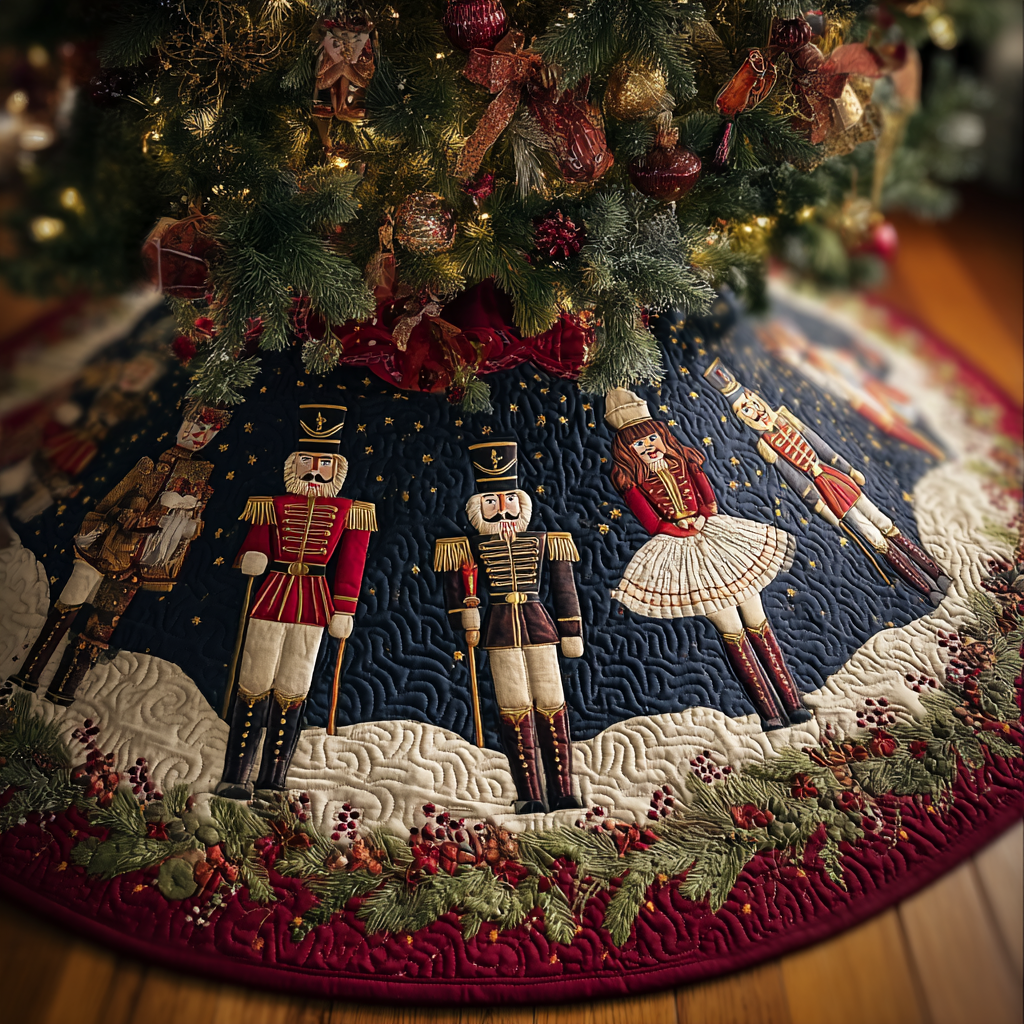 Nutcracker Charm Christmas Quilted Tree Skirt VTQ-Myprintsy
