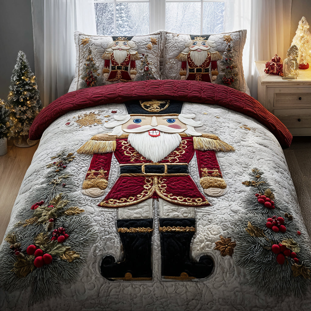 Nutcracker Charm -Piece Quilted Bedding Set VTQ-Myprintsy