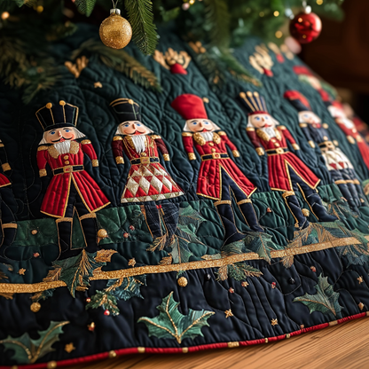 Nutcracker Cheer Quilted Christmas Tree Skirt VH VTQ-Myprintsy