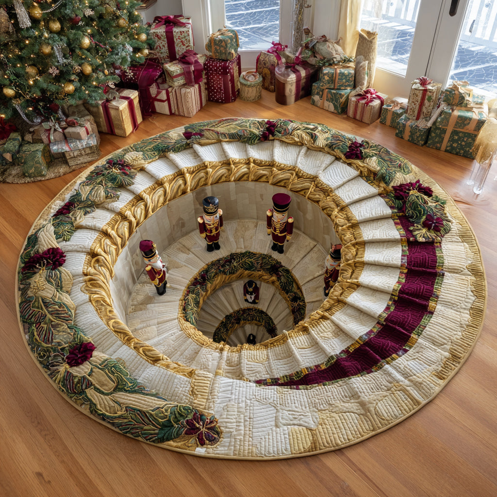 Nutcracker Descent Quilted Round Mat VTQ-Myprintsy