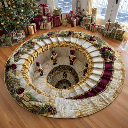 Nutcracker Descent Quilted Round Mat VTQ-Myprintsy