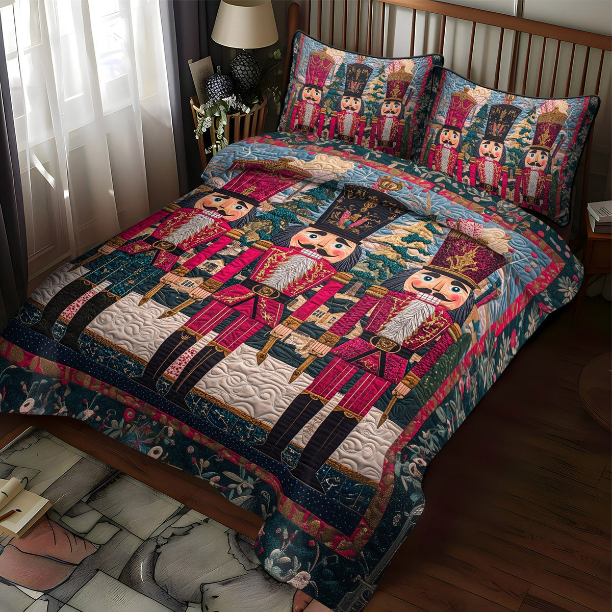 Nutcracker Dreamland -Piece Quilted Bedding Set VTQ-Myprintsy