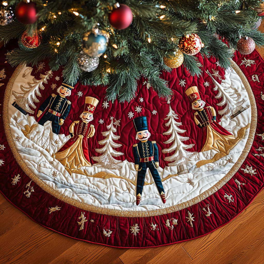 Nutcracker Dreams Quilted Christmas Tree Skirt VTQ-Myprintsy