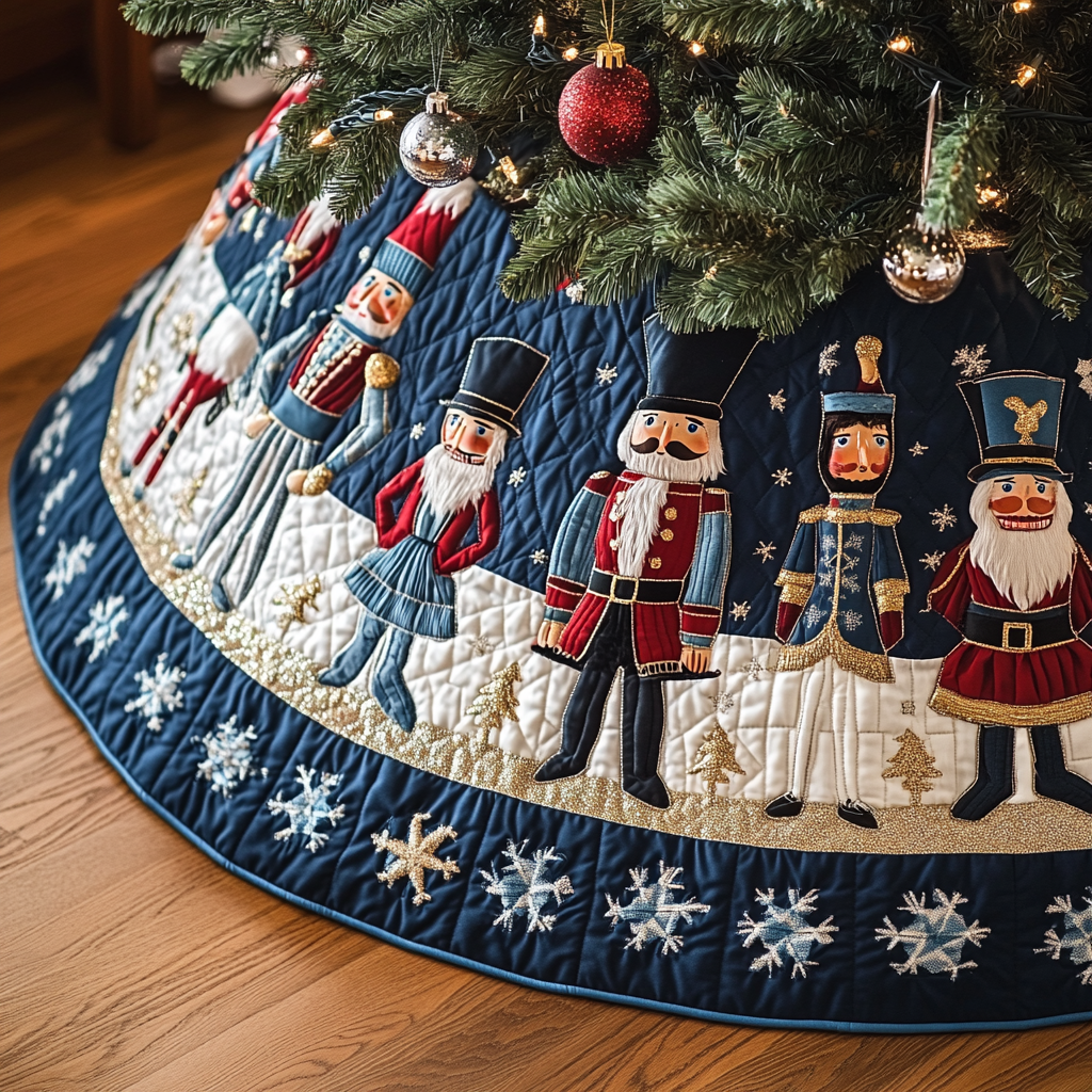 Nutcracker Glory Quilted Christmas Tree Skirt VH VTQ-Myprintsy