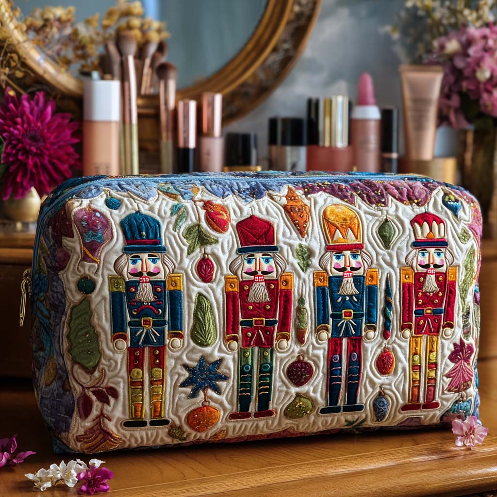 Nutcracker Glow Quilted Makeup Bag VTQ-Myprintsy