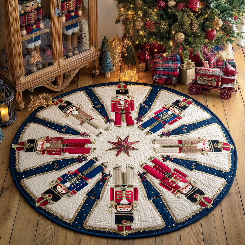 Nutcracker Guard Quilted Round Mat VTQ-Myprintsy