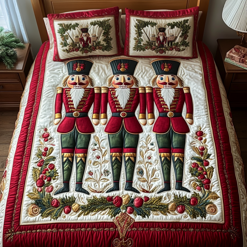 Nutcracker Holiday Spirit -Piece Quilted Bedding Set VTQ-Myprintsy