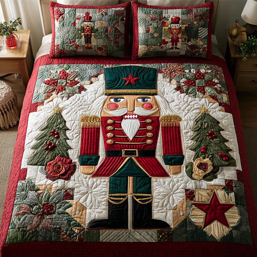 Nutcracker Joy -Piece Quilted Bedding Set VTQ-Myprintsy