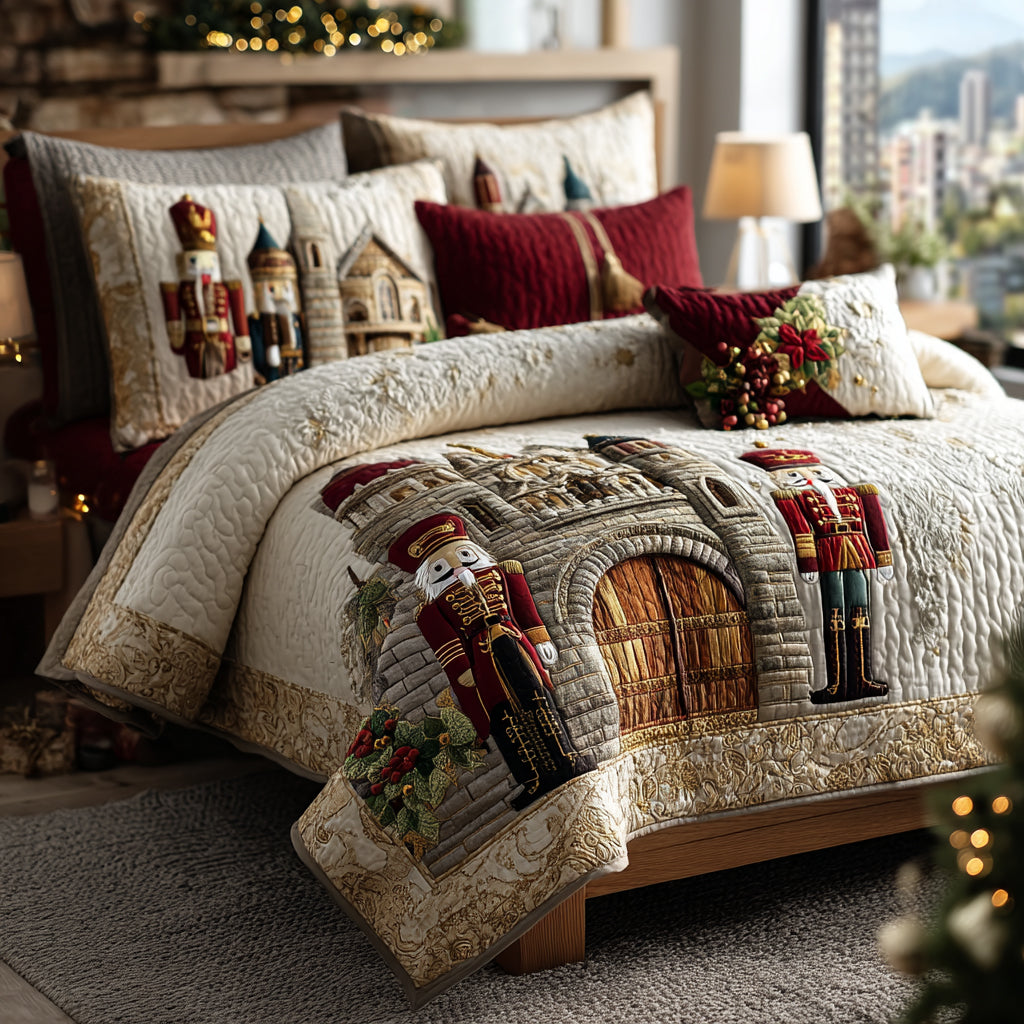 Nutcracker Magic -Piece Quilted Bedding Set VTQ-Myprintsy