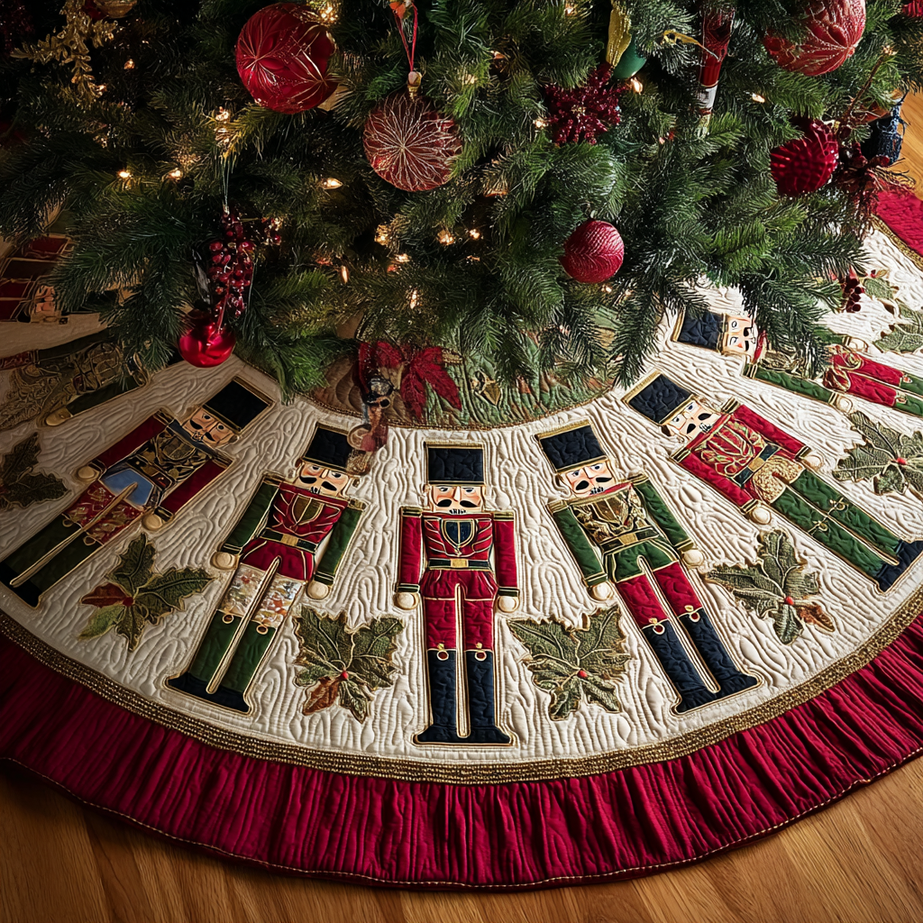 Nutcracker Memory Christmas Quilted Tree Skirt-Myprintsy